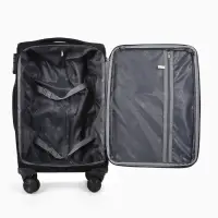 Чемодан на колёсах TEXTURA, кодовый замок, с увеличением, 36&times;25&times;58 см, 20", чёрный