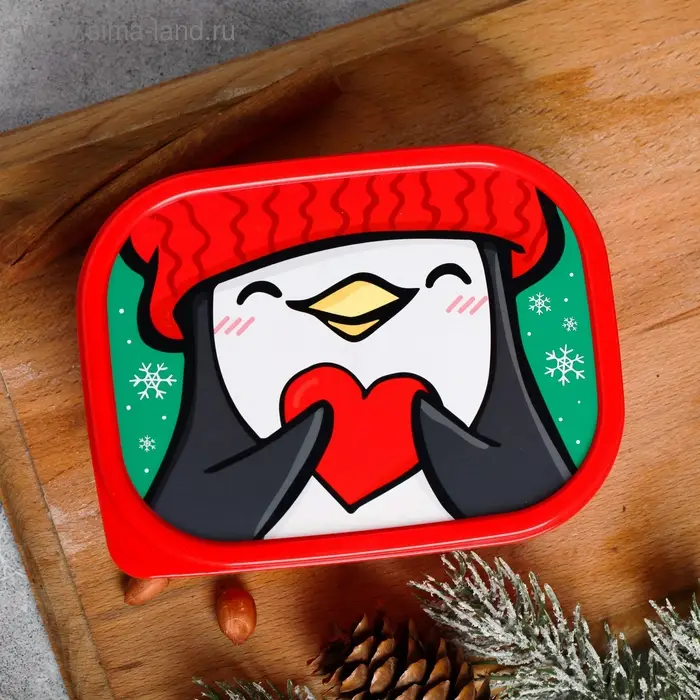 Ланч - бокс новогодний «Пингвины», 500 мл Ланч - бокс новогодний «Пингвины», 500 мл