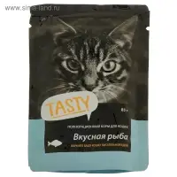 Влажный корм Tasty для кошек, рыба в желе, пауч, 85 г Влажный корм Tasty для кошек, рыба в желе, пауч, 85 г