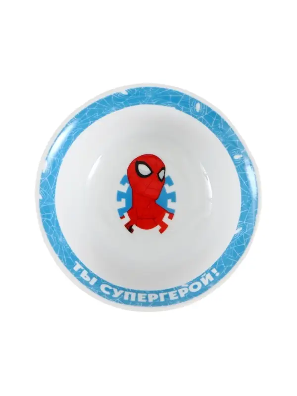 Набор посуды керамической детской, 3 предмета: кружка 200 мл, тарелка 19 см, салатник 250 мл, &laquo;Ты - супергерой&raquo;