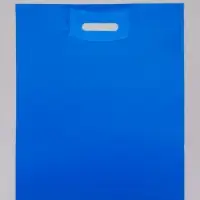 Пакет полиэтиленовый с вырубной ручкой, синий 40&times;50 См, 60 мкм