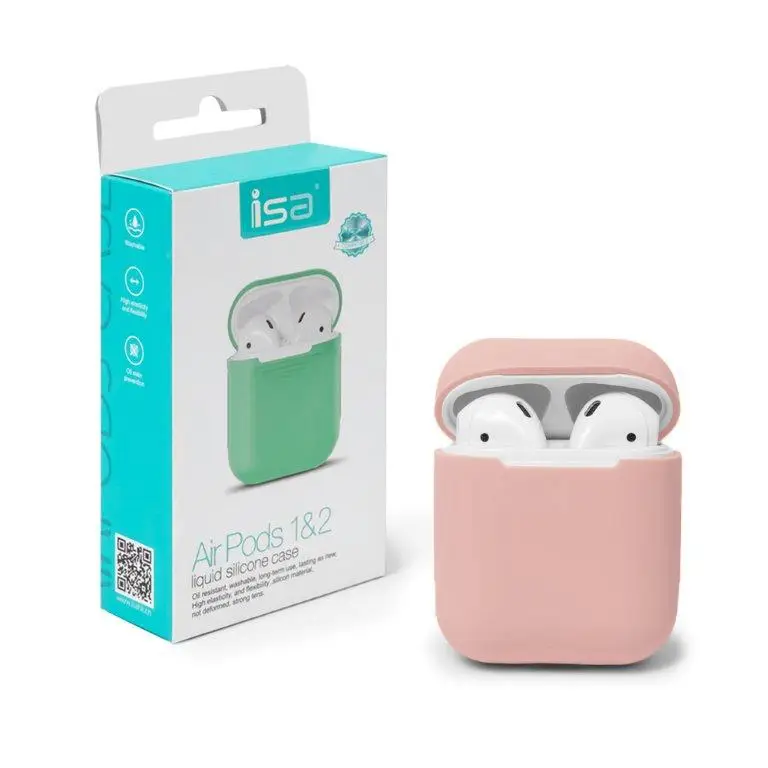 Чехол для AirPods 1/2 Silicone Case ISA Pink Sand