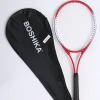 Ракетка для большого тенниса, взрослая, тренировочная, алюминий 27', в чехле, красная