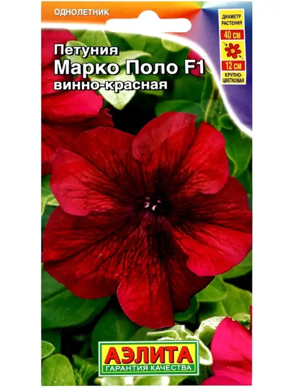 Семена Петуния Марко Поло F1 винно-красная, 7 шт