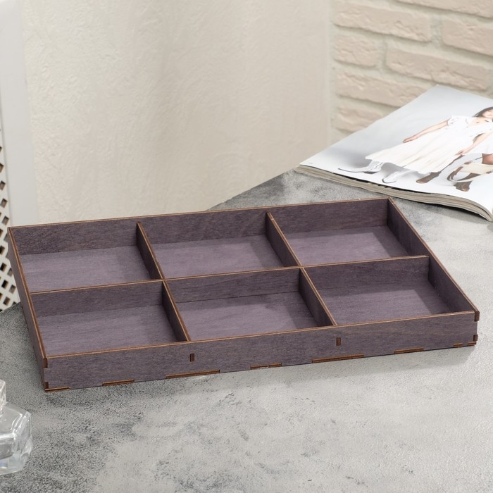 Подставка для украшений 6 ячеек, 35&times;24&times;3, толщина 3 мм, цвет полисандр