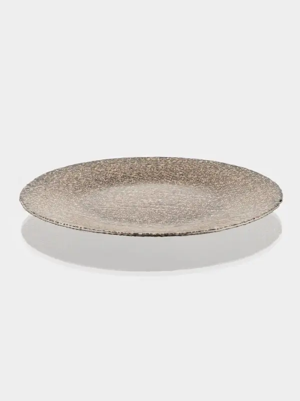 Тарелка подстановочная Magistro Bronze, d=33 см, стекло, золотистый