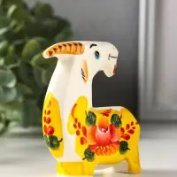 Статуэтка фарфоровая &laquo;Фигурка: Коза Цветок&raquo;, авторская роспись, 10 см