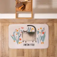 Коврик для ванной Этель I meow you, 80&times;50 см, велюр
