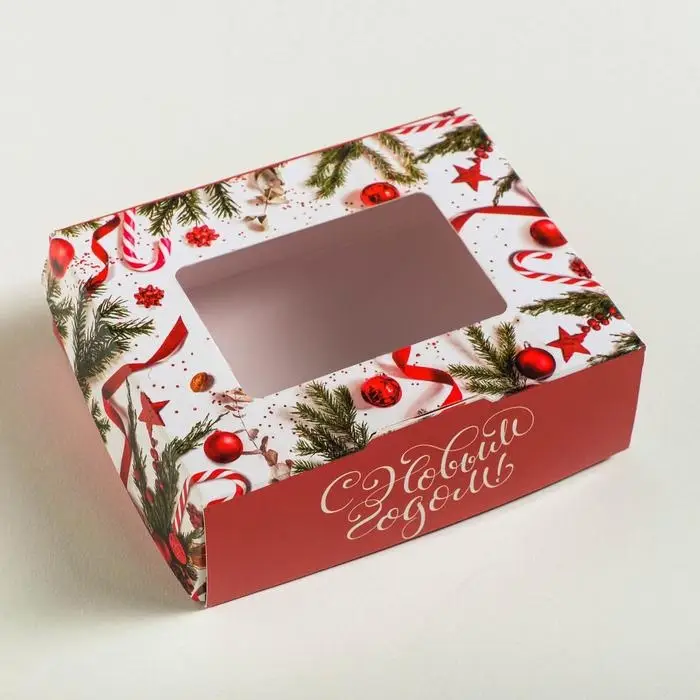 Коробка складная «С Новым годом», 10 х 8 х 3.5 см Коробка складная «С Новым годом», 10 х 8 х 3.5 см