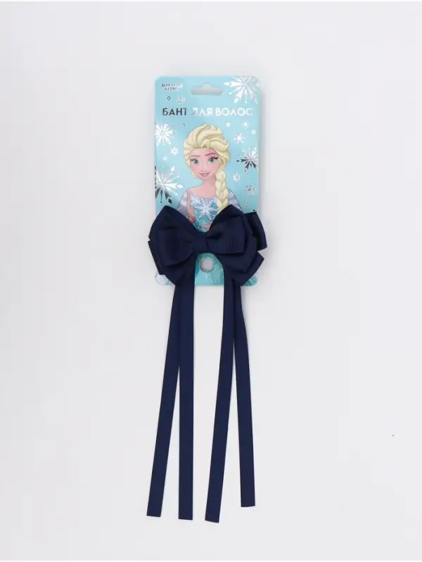 Бант для волос на заколке с лентами, цвет синий, Холодное сердце Бант для волос на заколке с лентами, цвет синий, Холодное сердце