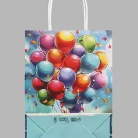 Пакет подарочный крафт &laquo;Воздушные шарики&raquo;, 18&times;25&times;8 см