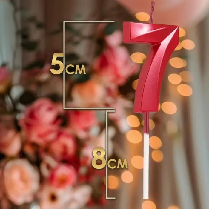 Свеча в торт на шпажке «Цифра 7», красная, 5 см Свеча в торт на шпажке «Цифра 7», красная, 5 см