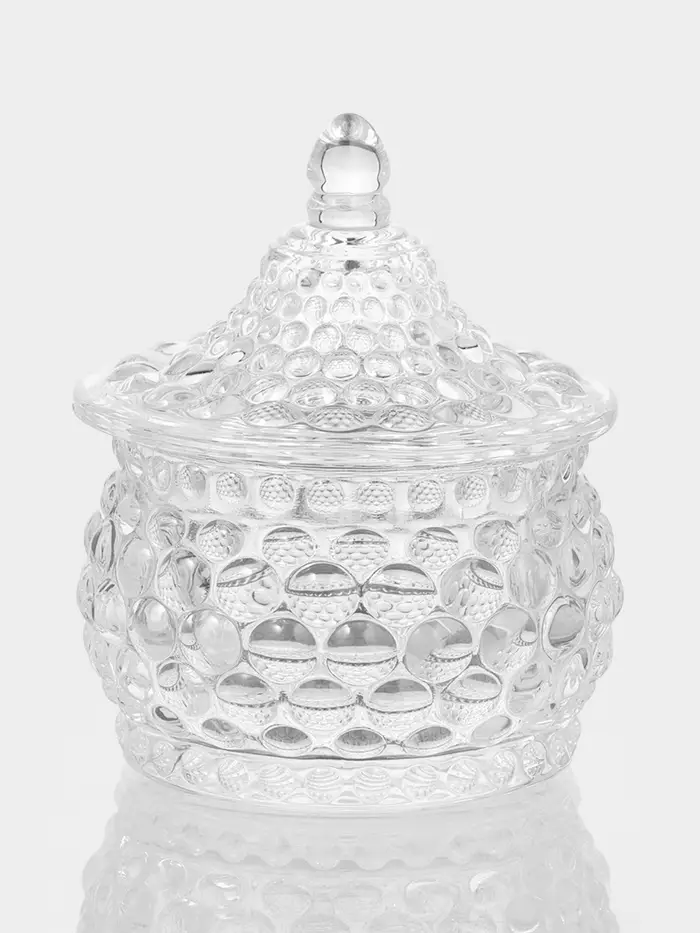 Конфетница с крышкой "Икринка" 7,5х9,5 см, прозрачная Конфетница с крышкой "Икринка" 7,5х9,5 см, прозрачная