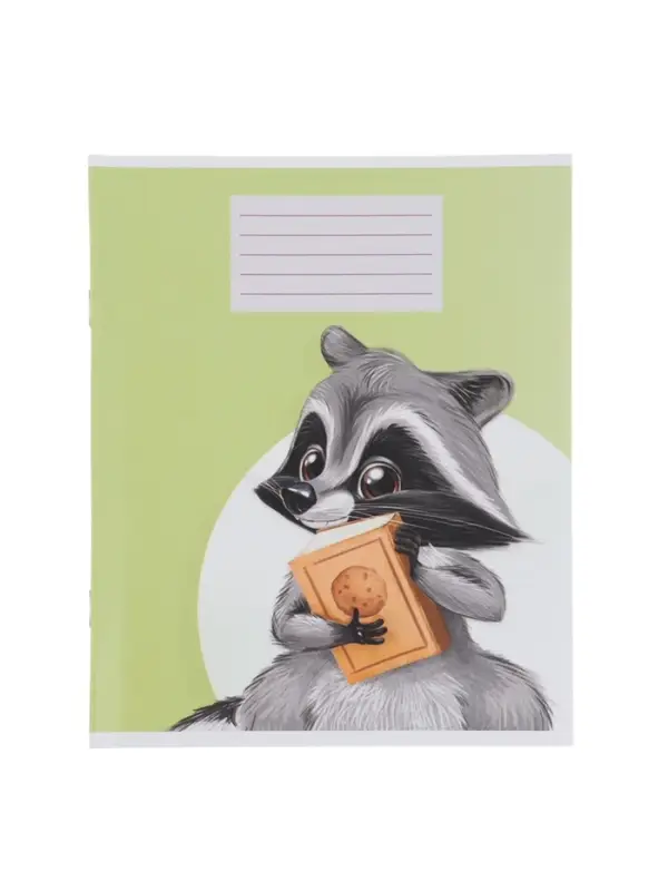 Комплект тетрадей из 10 штук, 18 листов в клетку Calligrata "Еноты", обложка мелованный картон, ВД-лак, блок офсет, 5 видов по 2 штуки