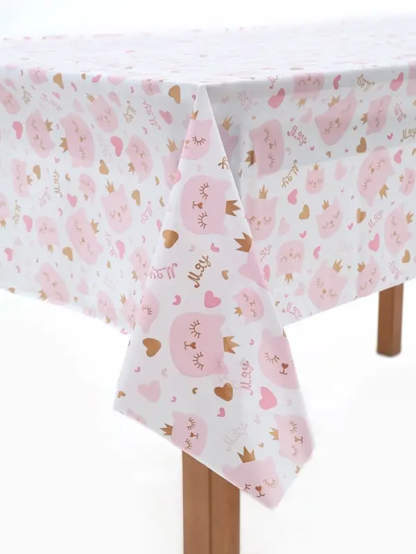 Скатерть одноразовая, Котенок Принцесса, 120*180 см, 1 шт.