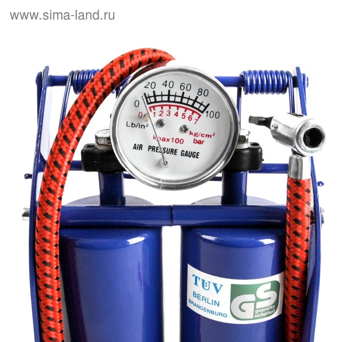 Насос ножной Cartage с манометром, 2 цилиндра Насос ножной Cartage с манометром, 2 цилиндра