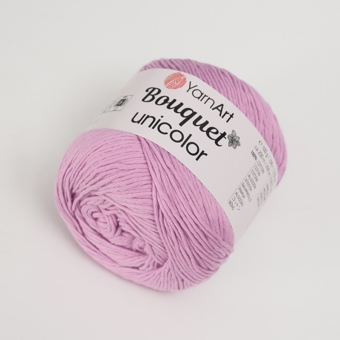 Пряжа Пряжа "Bouquet Unicolor" 100% хлопок 200м/100г (3212 бледная астра)