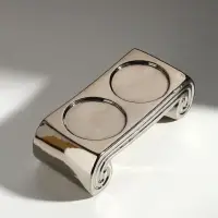 Подсвечник на 2 свечи &laquo;Греция&raquo;, d=7.5 см, серебро, 22.5&times;10&times;7 см