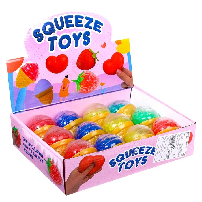 Мялка «Мороженое» с гидрогелем, цвета МИКС Мялка «Мороженое» с гидрогелем, цвета МИКС