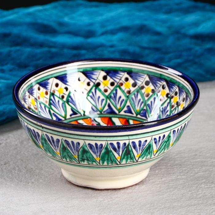 Коса Риштанская Керамика  Коса Риштанская Керамика "Цветы" 15 см, малая, синяя