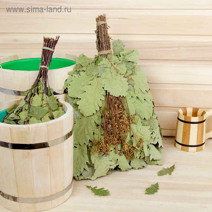 Веник для бани дубовый, 55 см с таволгой Веник для бани дубовый, 55 см с таволгой