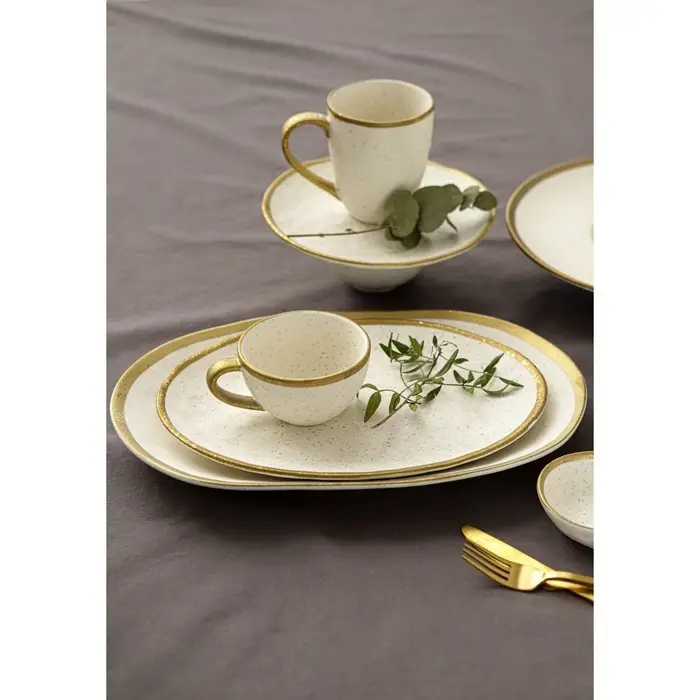 Блюдо сервировочное Magistro Poursephona, 37&times;24 см, фарфор, бежевое