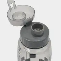 Ланч-бокс, 2 отделения, 2 яруса, с вилкой и ложкой, бутылкой 500мл,20х17х5,5 см, цвет серый   109495