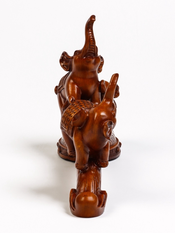 Подставка для бутылки  Подставка для бутылки "Два слона" под дерево, 36х10х25см