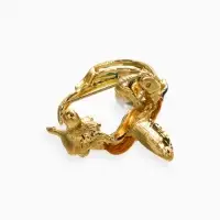 Брошь &laquo;Колибри с бусиной&raquo;, цветная в золоте