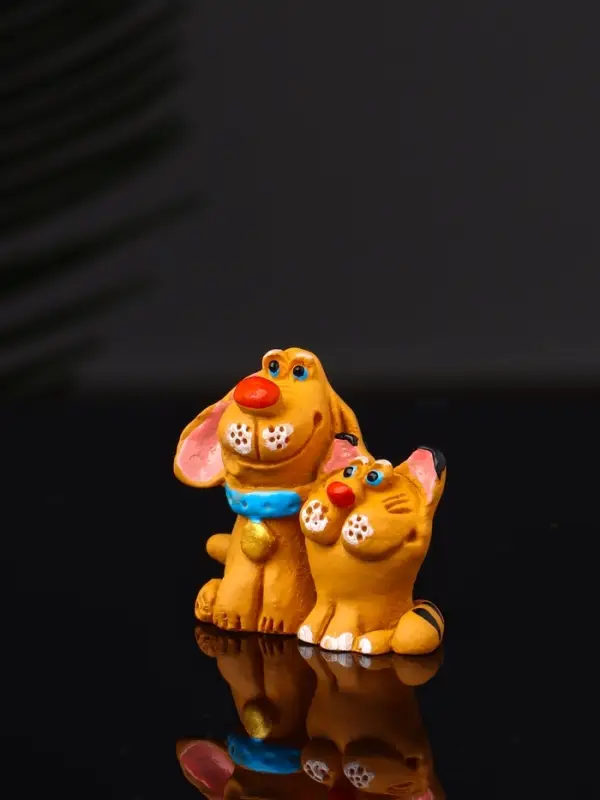 Фигурка полистоун &laquo;Котик с собачкой&raquo;, 3.6&times;4.2&times;2.2 см