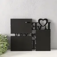 Фоторамка пластик на 3 фото 10х15 см "Я люблю тебя" тёмное серебро 31,5х25,5 см