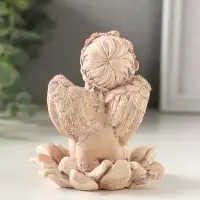 Фигурка гипс &laquo;Ангел на цветке&raquo;, 9&times;7 см, состаренный эффект, слоновая кость