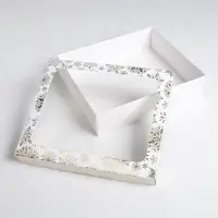 Коробка подарочная новогодняя складная &laquo;Снежинки&raquo;, 23.5&times;20.5&times;5.5 см, Новый год