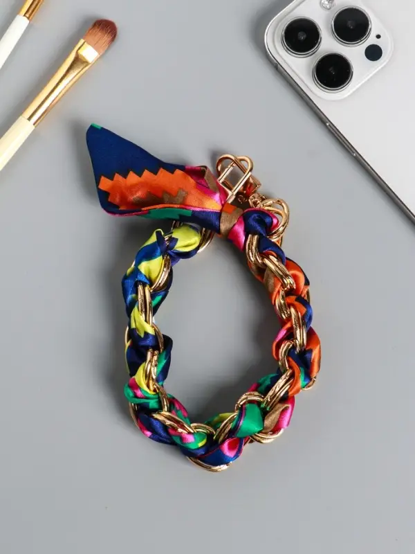 Брелок на 2 карабинах Брелок на 2 карабинах "Платок и цепочка" яркий 20х10х1,7 см