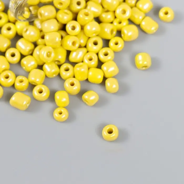 Бисер 6/0 в бутылочке  Бисер 6/0 в бутылочке "Золотой абрикос" 20 гр керамический блеск 6х2х2 см