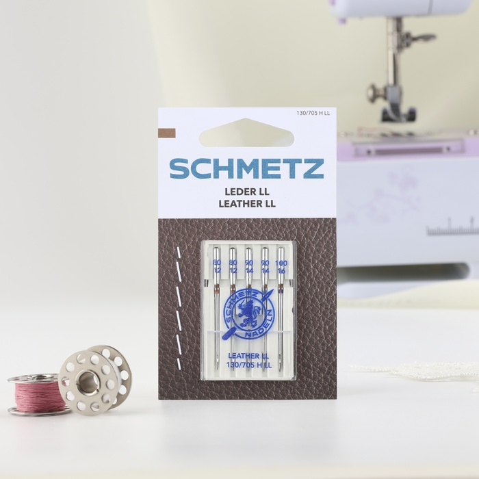 Иглы для бытовых швейных машин, для кожи, №80/90/100, 5 шт Иглы для бытовых швейных машин, для кожи, №80/90/100, 5 шт