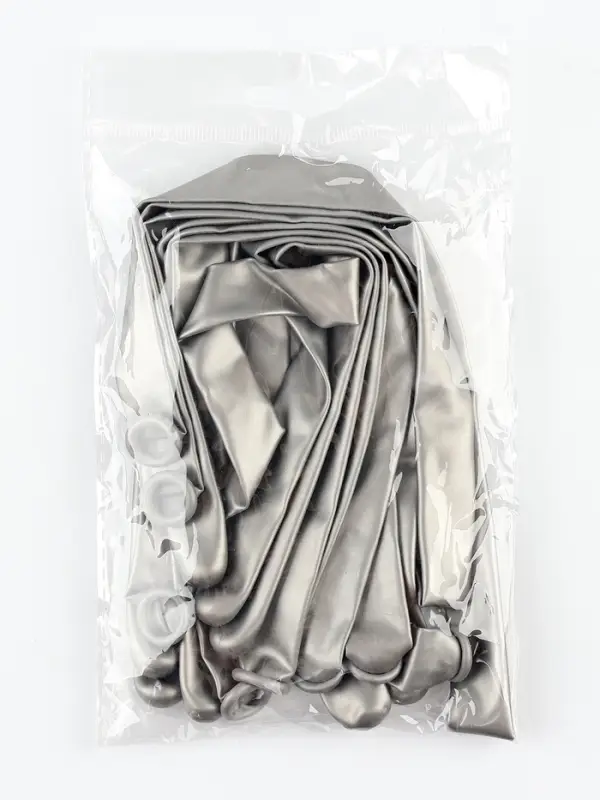 Воздушные шары для моделирования 150 см, d=7.5 см, 10 шт., серебряные