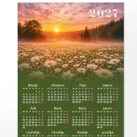 Календарь 2027, настенный, А3 &laquo;Ромашковое поле&raquo;