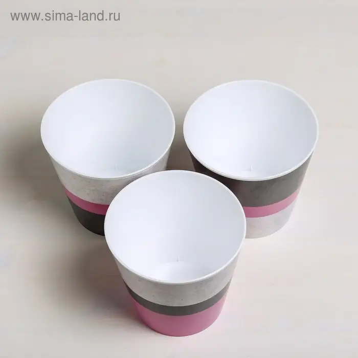 Набор кашпо для цветов 3 в 1 «Лофт», 0,8 л, 11 х 12 см Набор кашпо для цветов 3 в 1 «Лофт», 0,8 л, 11 х 12 см