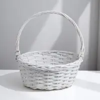 Набор корзин плетёных, круглые 3 шт. L:d=35 высота 12 см, высота с ручкой 38 см, дно 38 см