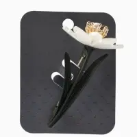 Брошь &laquo;Цветок&raquo; нежный, жемчуг, цвет бело-зелёный в золоте