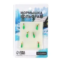 Мормышка Банан зелёный + бисер, вес 0.4 г