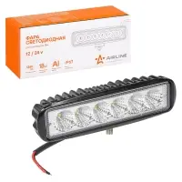 Фара светодиодная прямоугольная, 6 LED рассеянный свет, 18W, (157х42х40) 12/24V