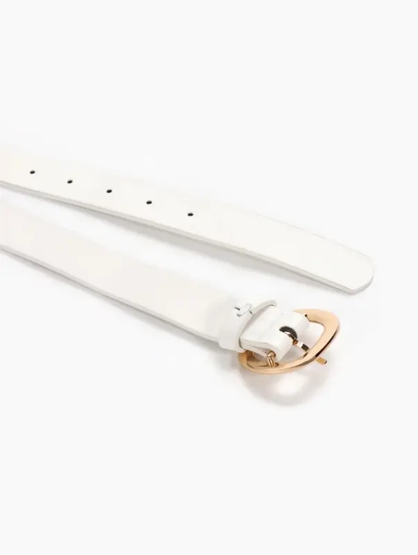 Ремень женский, 2.8&times;105 см, 1 прокол, золотистая пряжка, белый