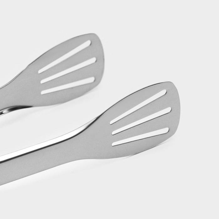 Щипцы кухонные Доляна Chrome, 28,5 см нержавеющая сталь, цвет чёрный