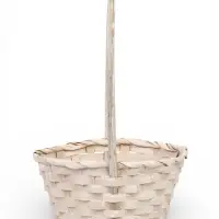 Набор корзин 3 шт 21х21х10 18х18х10 16х16х10 см ручка h=26/24/22см белый