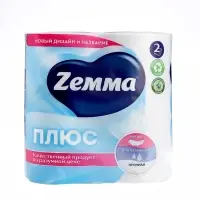 Туалетная бумага ZEMMA Плюс Белая 2сл 4 рул