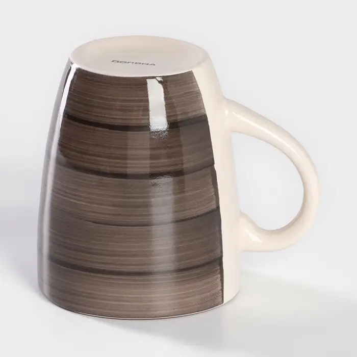 Кружка керамическая Доляна «Морской мир», 360 мл, цвет коричневый