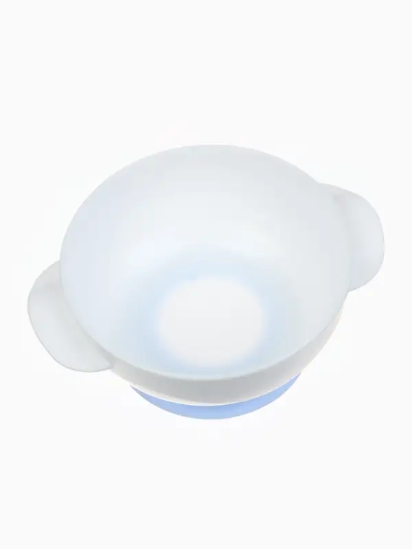 Тарелка на присоске из силикона M&B &laquo;Сладкий малыш&raquo;, в наборе крышка, ложка, голубой