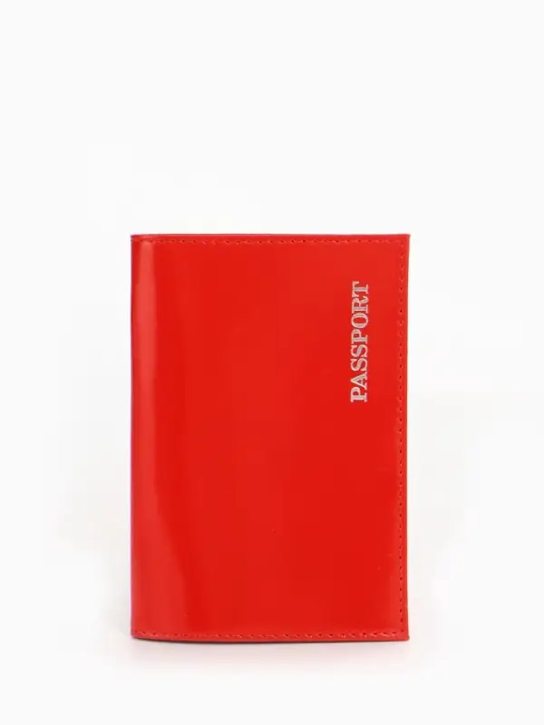 Обложка для паспорта, тиснение фольгой, гладкая, красная